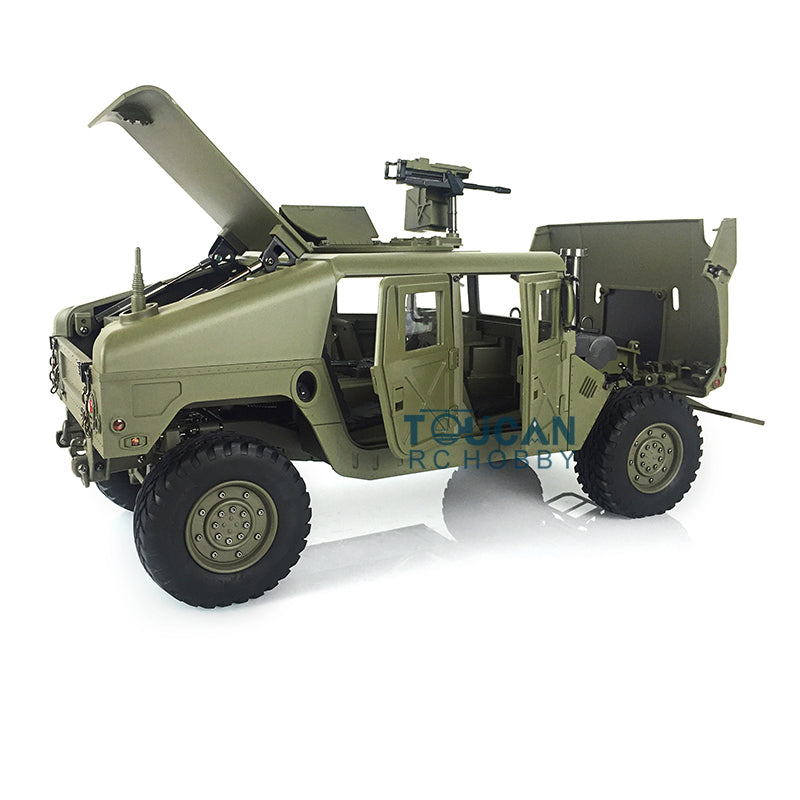 TOUCAN RC HOBBY HG 1/10 RC Green 4*4 P408 U.S. Military Vehicle Racing Car 2Speed ESC Motor 16CH Radio W/O Battery Charger Light & Sound System