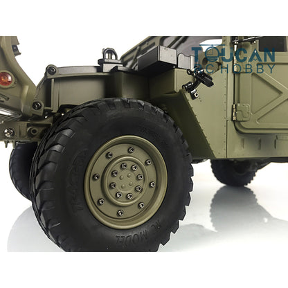 TOUCAN RC HOBBY HG 1/10 RC Green 4*4 P408 U.S. Military Vehicle Racing Car 2Speed ESC Motor 16CH Radio W/O Battery Charger Light & Sound System