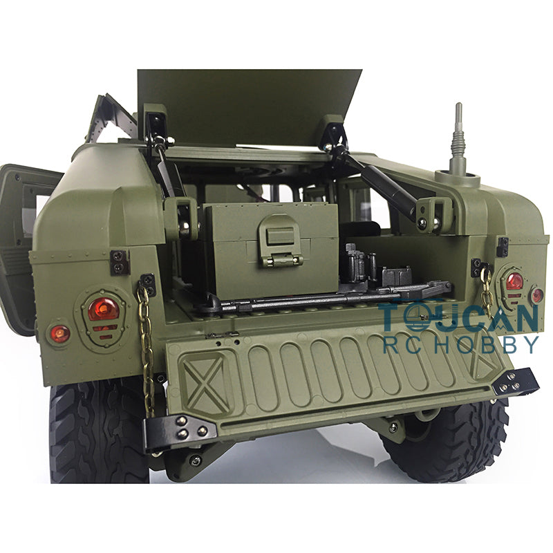 TOUCAN RC HOBBY HG 1/10 RC Green 4*4 P408 U.S. Military Vehicle Racing Car 2Speed ESC Motor 16CH Radio W/O Battery Charger Light & Sound System