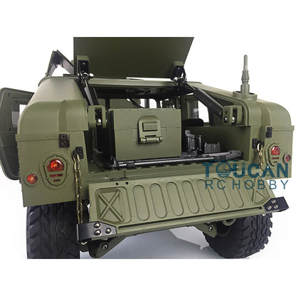 TOUCAN RC HOBBY HG 1/10 RC Green 4*4 P408 U.S. Military Vehicle Racing Car 2Speed ESC Motor 16CH Radio W/O Battery Charger Light & Sound System