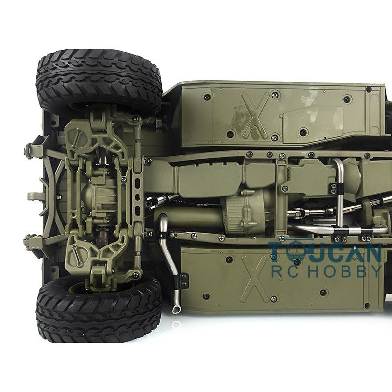 TOUCAN RC HOBBY HG 1/10 RC Green 4*4 P408 U.S. Military Vehicle Racing Car 2Speed ESC Motor 16CH Radio W/O Battery Charger Light & Sound System