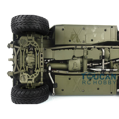 TOUCAN RC HOBBY HG 1/10 RC Green 4*4 P408 U.S. Military Vehicle Racing Car 2Speed ESC Motor 16CH Radio W/O Battery Charger Light & Sound System