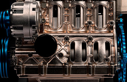 Metallmotor-Modellbausatz TECHING Inline-4-Zylinder-Maschinenmontagespielzeug mit Batterie Mechanisches Kunstdekorationsteil