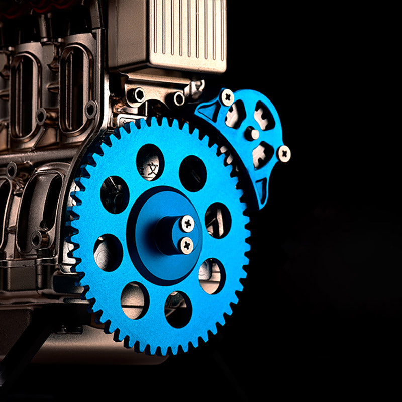 Metallmotor-Modellbausatz TECHING Inline-4-Zylinder-Maschinenmontagespielzeug mit Batterie Mechanisches Kunstdekorationsteil
