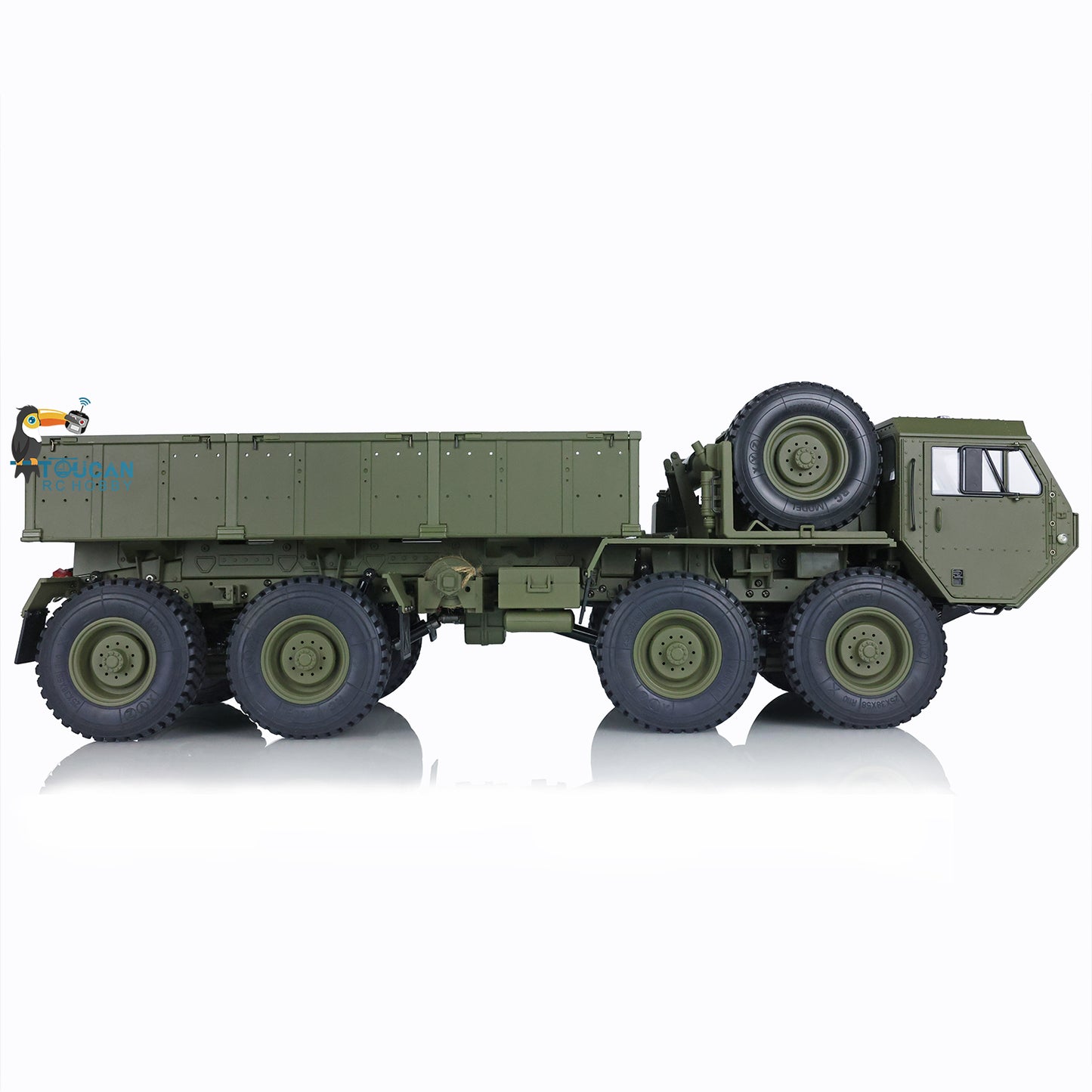HG 1/12 RC US Militär-LKW Ferngesteuertes Fahrzeug Metall 8x8 Chassis Differentialachsen 2-Gang-Getriebe 2.4G Funkmotor P801 