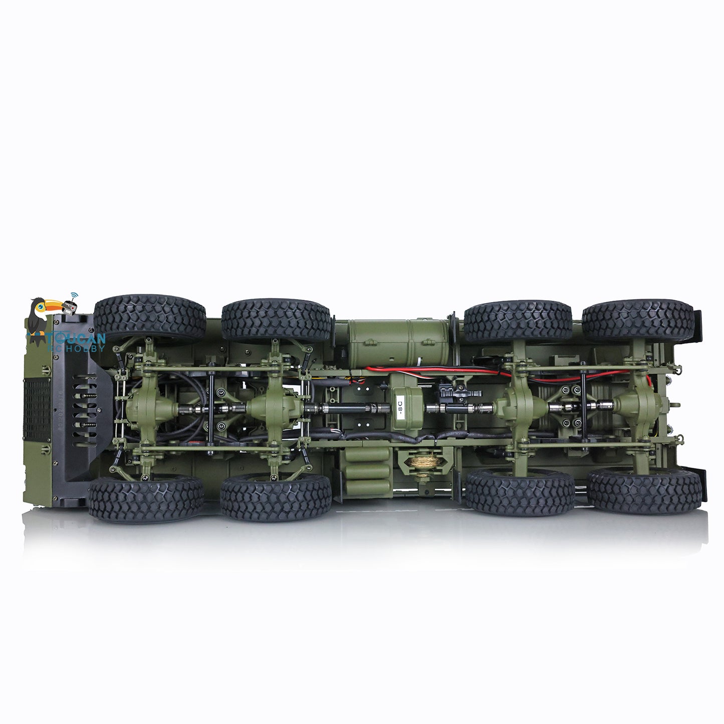 HG 1/12 RC US Militär-LKW Ferngesteuertes Fahrzeug Metall 8x8 Chassis Differentialachsen 2-Gang-Getriebe 2.4G Funkmotor P801 