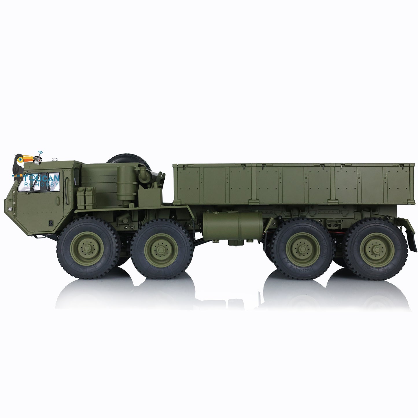 HG 1/12 RC US Militär-LKW Ferngesteuertes Fahrzeug Metall 8x8 Chassis Differentialachsen 2-Gang-Getriebe 2.4G Funkmotor P801 