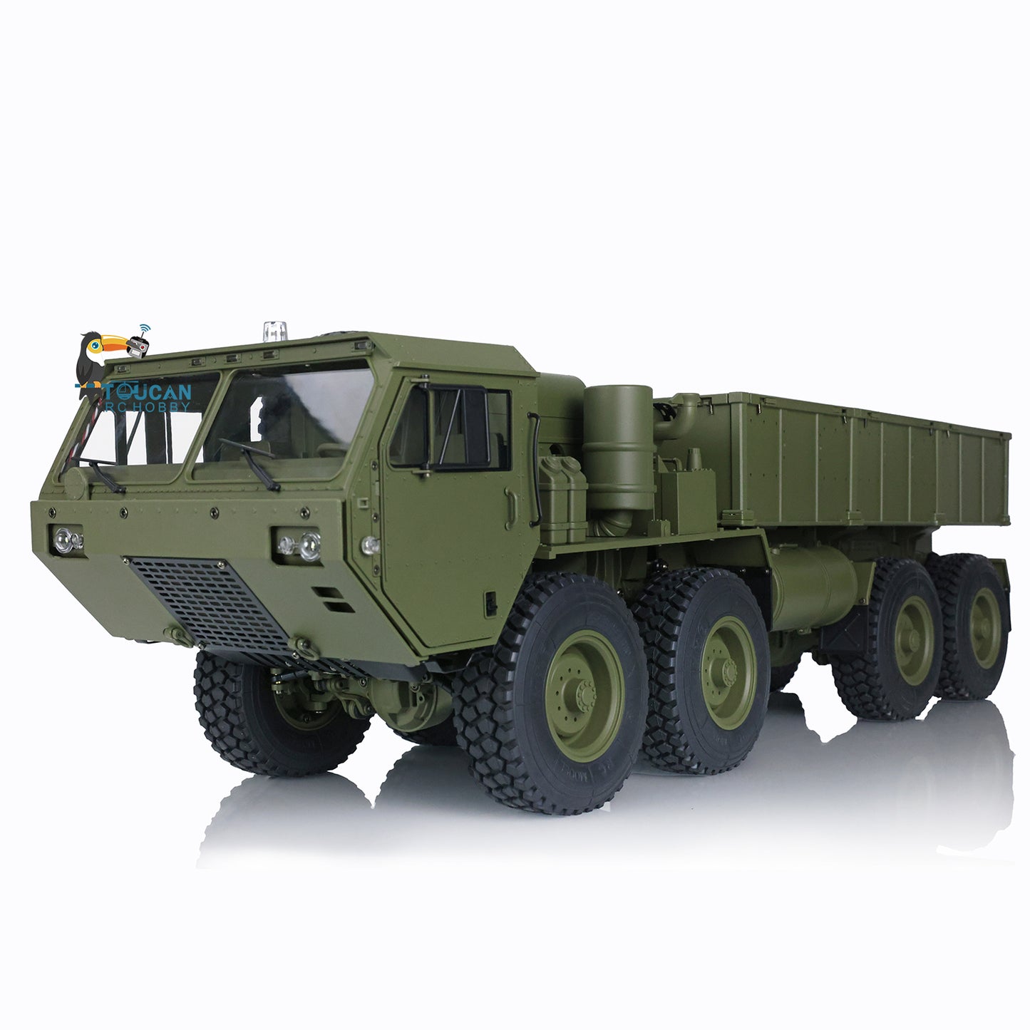 HG 1/12 RC US Militär-LKW Ferngesteuertes Fahrzeug Metall 8x8 Chassis Differentialachsen 2-Gang-Getriebe 2.4G Funkmotor P801 