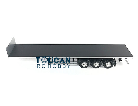 Toucanrc 3Axles Remote Controller Chassis Flatbed Semi Trailer for DIY Model 1/14 Tractor Truck Unaseembled Model