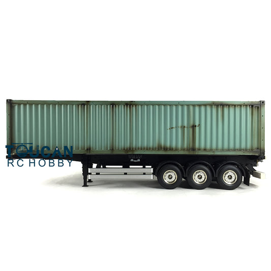 Toucanrc DIY Painted Assembled 40ft Chassis Container 1/14 Remote Control Unassembled Semi Truck Tractor Trailer Simulation Model