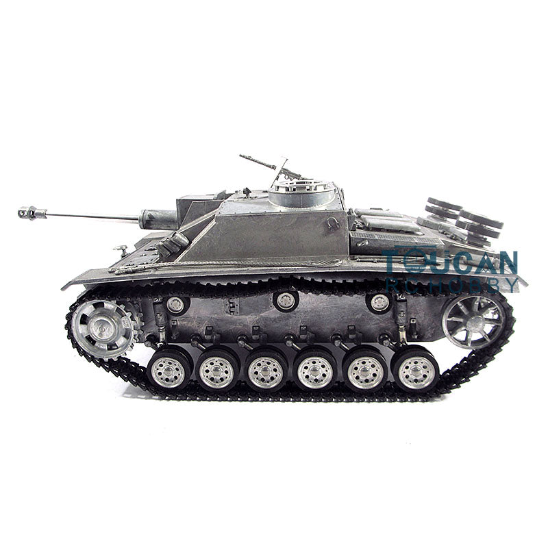 Mato 100 % Metall, Maßstab 1/16, deutscher Stug III, Infrarot-KIT, ferngesteuerter Panzer, 1226, Metallfarbe, RC-Modell, Antriebsräder