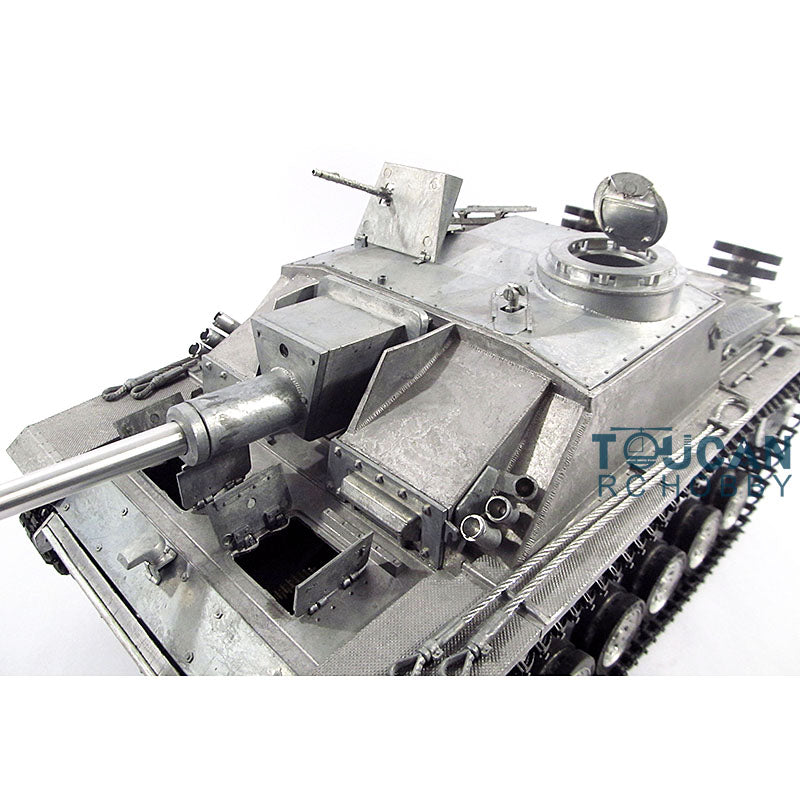 Mato 100 % Metall, Maßstab 1/16, deutscher Stug III, Infrarot-KIT, ferngesteuerter Panzer, 1226, Metallfarbe, RC-Modell, Antriebsräder