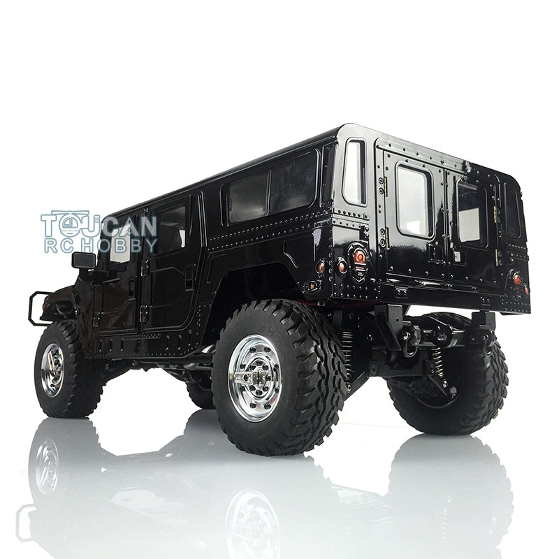 Black 1/10 scale 4x4 RC truck metal plastic body no battery no charger front angle view