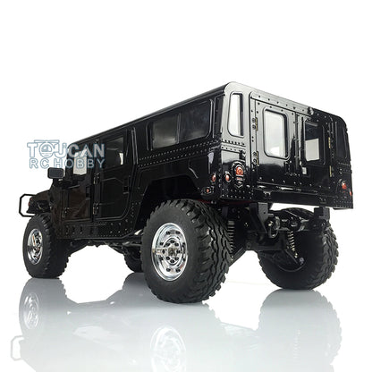 Black 1/10 scale 4x4 RC truck metal plastic body no battery no charger front angle view