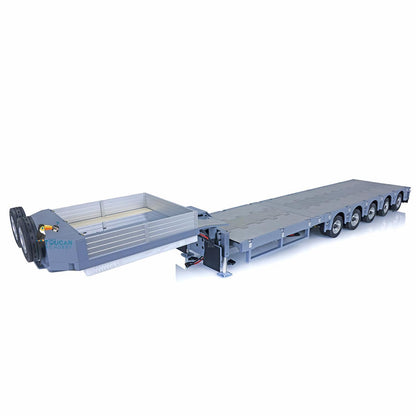 1/14 skala Flache Modul CNC Metall Schwere 5 Achse Lenkung Anhänger W/Licht Motor Servo ESC Für TAMIYA RC Traktor lkw Auto Modell
