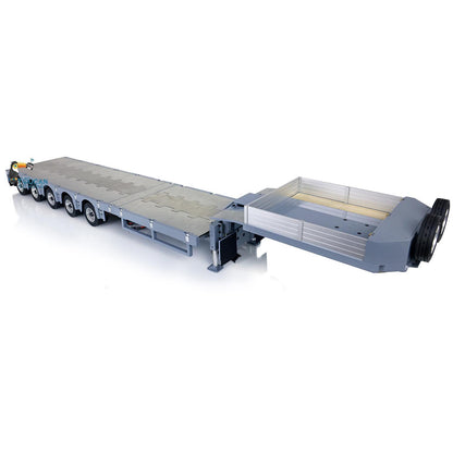 1/14 skala Flache Modul CNC Metall Schwere 5 Achse Lenkung Anhänger W/Licht Motor Servo ESC Für TAMIYA RC Traktor lkw Auto Modell