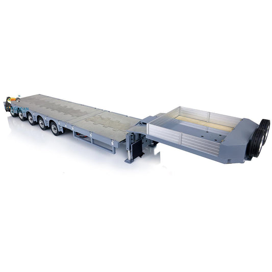 1/14 skala Flache Modul CNC Metall Schwere 5 Achse Lenkung Anhänger W/Licht Motor Servo ESC Für TAMIYA RC Traktor lkw Auto Modell