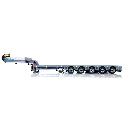1/14 skala Flache Modul CNC Metall Schwere 5 Achse Lenkung Anhänger W/Licht Motor Servo ESC Für TAMIYA RC Traktor lkw Auto Modell