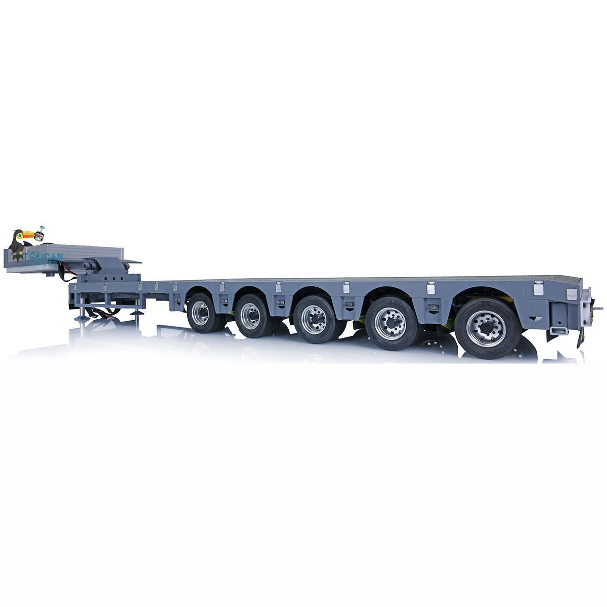 1/14 skala Flache Modul CNC Metall Schwere 5 Achse Lenkung Anhänger W/Licht Motor Servo ESC Für TAMIYA RC Traktor lkw Auto Modell