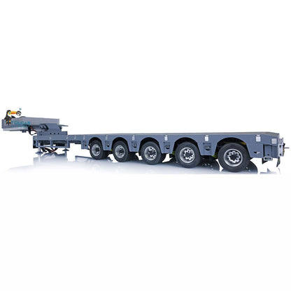 1/14 skala Flache Modul CNC Metall Schwere 5 Achse Lenkung Anhänger W/Licht Motor Servo ESC Für TAMIYA RC Traktor lkw Auto Modell