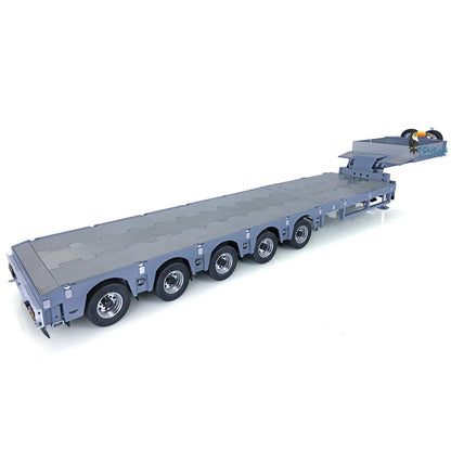 1/14 skala Flache Modul CNC Metall Schwere 5 Achse Lenkung Anhänger W/Licht Motor Servo ESC Für TAMIYA RC Traktor lkw Auto Modell