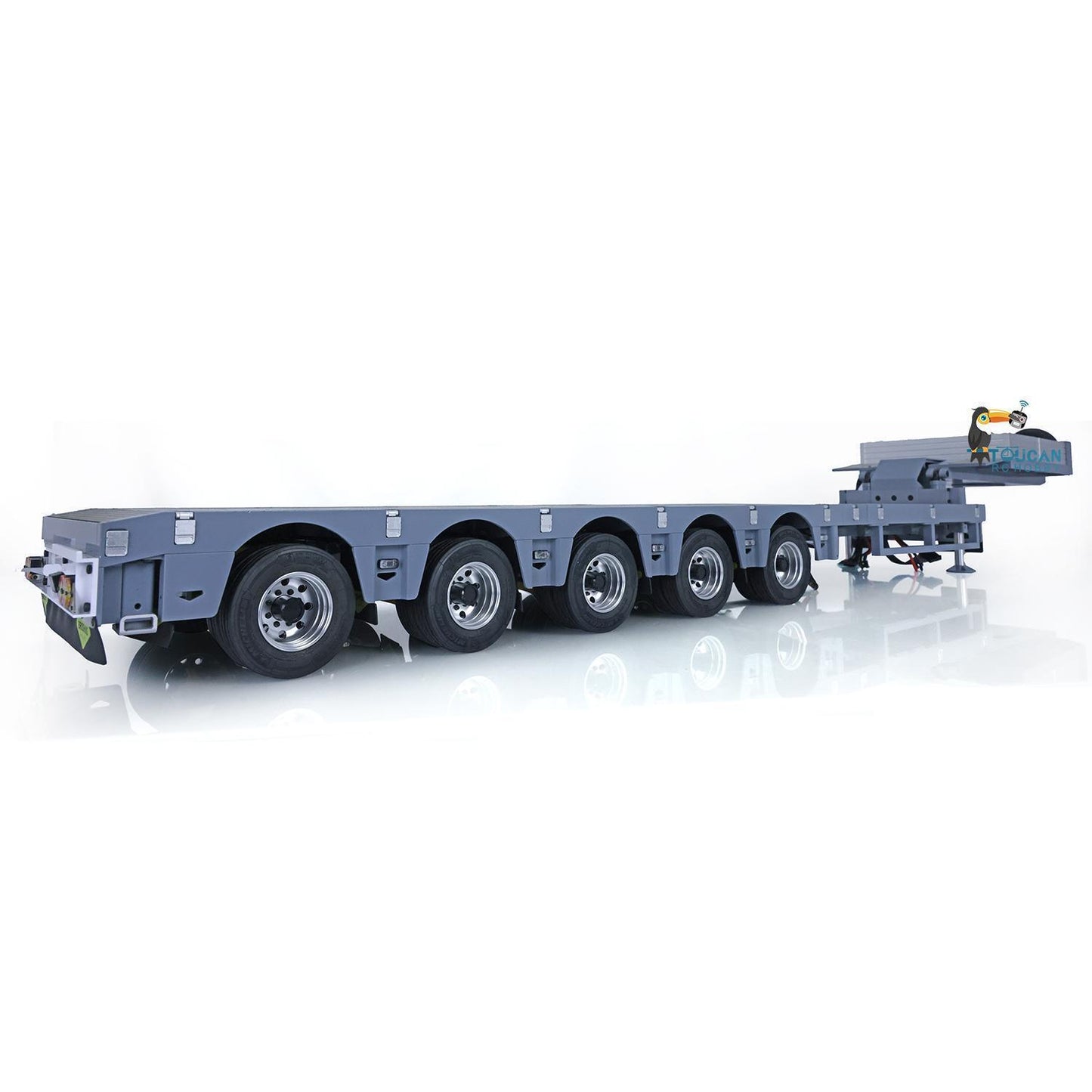 1/14 skala Flache Modul CNC Metall Schwere 5 Achse Lenkung Anhänger W/Licht Motor Servo ESC Für TAMIYA RC Traktor lkw Auto Modell