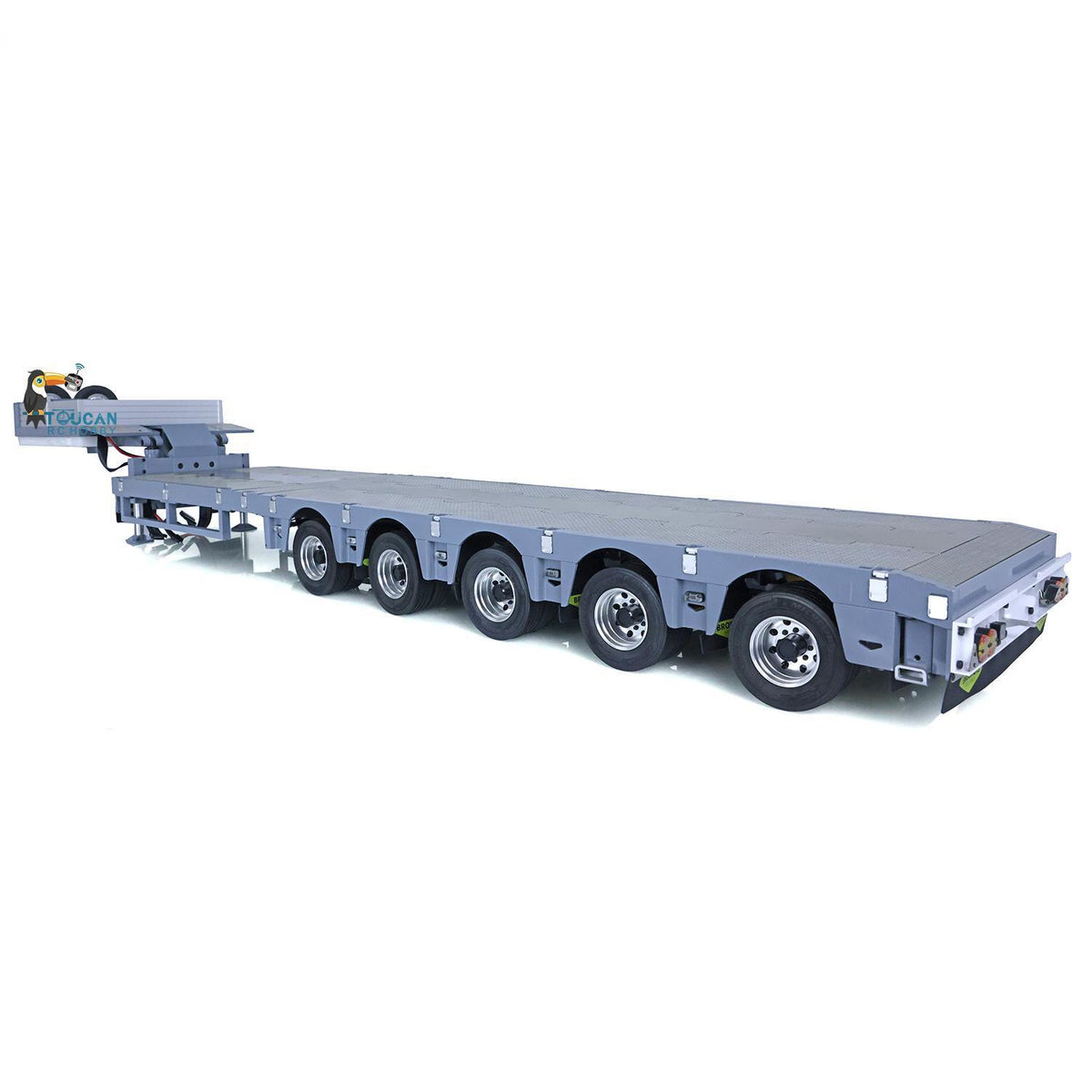 1/14 skala Flache Modul CNC Metall Schwere 5 Achse Lenkung Anhänger W/Licht Motor Servo ESC Für TAMIYA RC Traktor lkw Auto Modell