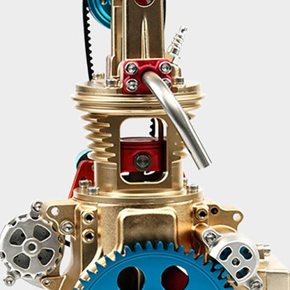 TECHING Ganzmetall-Mini-Einzylinder-Automotor-Montagemodellbausätze, Display, mechanisches Kunstdekorationsteil mit Batterie