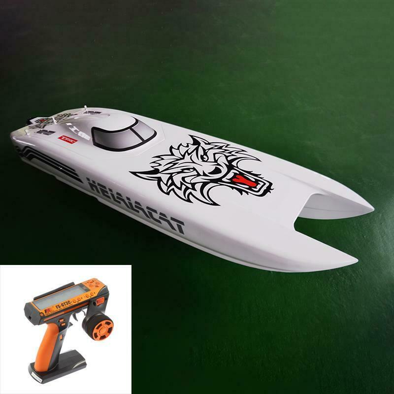 Schwarzes Tigermuster auf weißem G30E 30CC vorlackiertes Benzin-Rennboot ARTR RC mit Funksystem, Servo-Flammendurchschlagsystem, CNC-Hardware