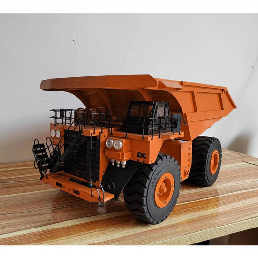 TOUCAN RC HOBBY Orange Metal 1/20 Scale RC Hydraulic Mine Truck C793D Dumper Remote Control Tipper Car Model I6X Radio Lights Motor Servo