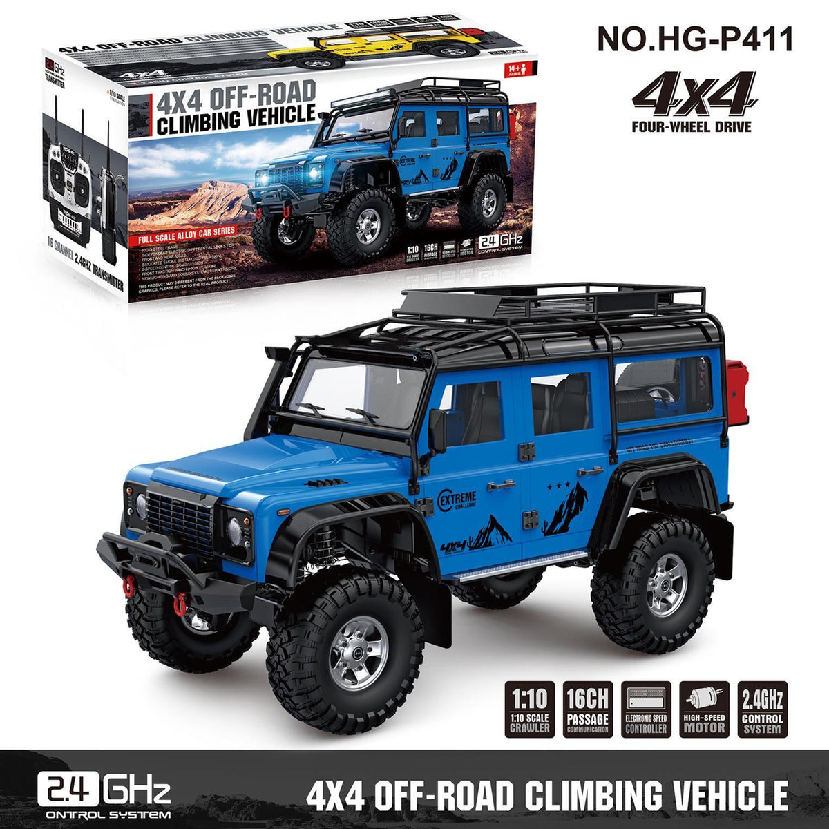 TOUCAN RC HOBBY 1/10 Scale RC Crawler Car Model 4*4 Off-road Climbing Vehicle HG P411 9KG Servo ESC 2speed Gear Motor Radio Controller W/O Battery