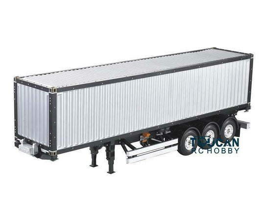 Toucanrc 1/14 Scale 3Axles Truck Radio Control 40ft Container Chassis Semi Tractor Trailer Unpainted KIT Model for Car